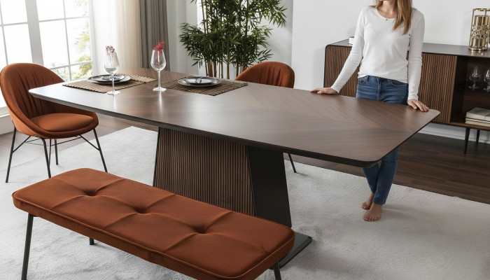 Tavolo da pranzo, tavolo da pranzo, tavolo, sala da pranzo, angolo pranzo, legno, moderno, marrone, tavoli