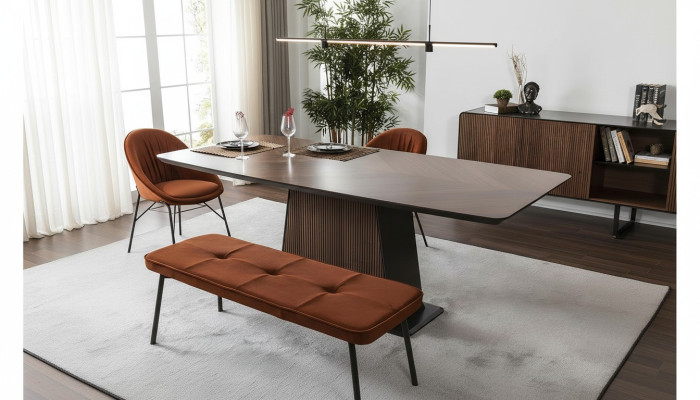 Tavolo da pranzo, tavolo da pranzo, tavolo, sala da pranzo, angolo pranzo, legno, moderno, marrone, tavoli
