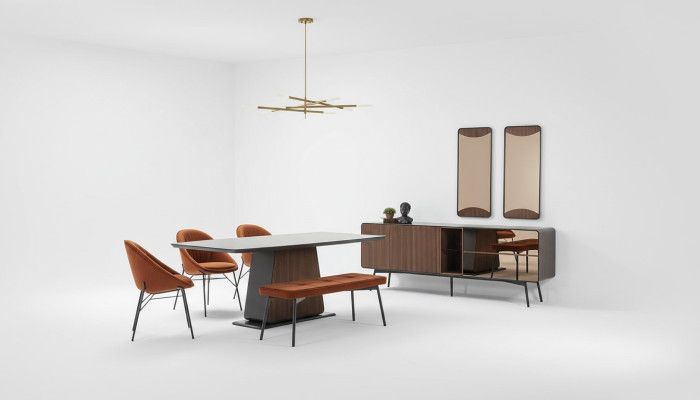 Gruppo da pranzo Sala da pranzo Tavolo da pranzo Tavolo Sedie Set 7 pezzi Legno Marrone Nuovo