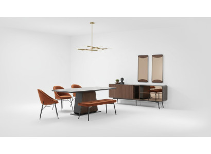 Gruppo da pranzo Sala da pranzo Tavolo da pranzo Tavolo Sedie Set 7 pezzi Legno Marrone Nuovo