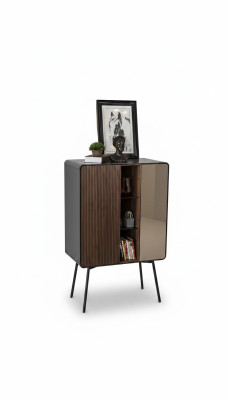 Mobile bar credenza retro armadietto soggiorno in legno cantinetta vino marrone