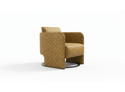Poltrona Ohrensessel Poltrona da cocktail 1 posto Moderno Ecopelle Giallo Design