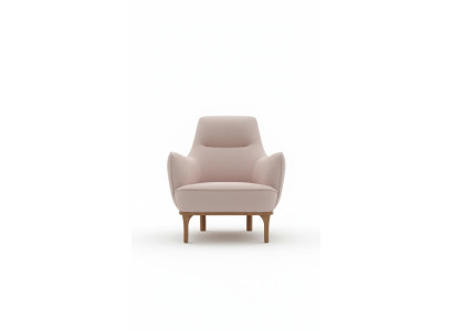 Sedia moderna Poltrona da cocktail Poltrona da orecchie Mobili da designer Beige Mobili in legno