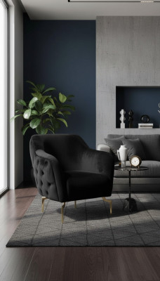 Mobili moderni, poltrona Chesterfield di lusso, poltrona da cocktail, mobili in acciaio inossidabile.