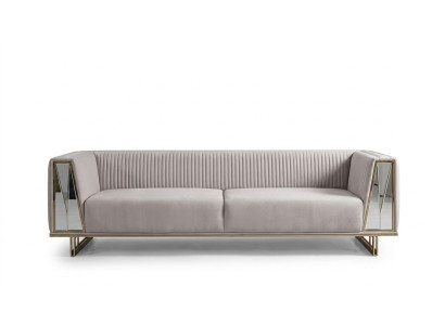 Set di divani moderni tre posti in tessuto grigio blu design divano 2 pezzi.