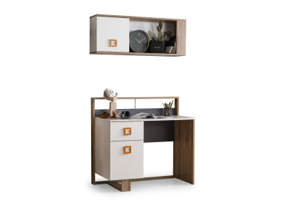 Garnitura scrivania camera dei bambini Set 2 pezzi Scaffale Computer Legno Bianco