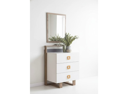 Gruppo di comodini con specchio Comodini in legno bianco Set armadio per la camera dei bambini
