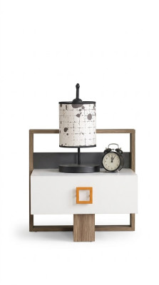 Comodino Comodino Consolle per la notte Comodino per bambini Camera dei bambini Legno Grigio Moderno