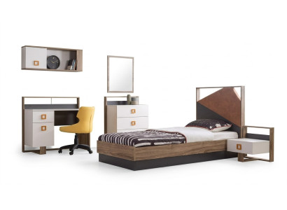 Telaio letto letto per bambini Mobili per bambini Camera per bambini Letto Legno Grigio Set 6 pezzi