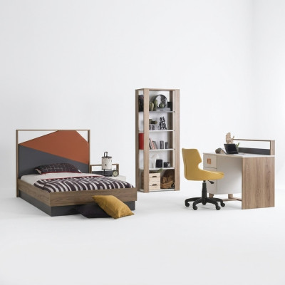 Set di mobili per bambini Letto per bambini Cameretta Letto Legno Grigio Set 4 pezzi