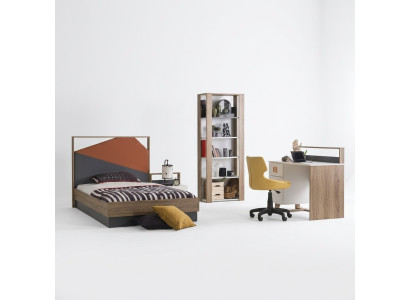 Set di mobili per bambini Letto per bambini Cameretta Letto Legno Grigio Set 4 pezzi