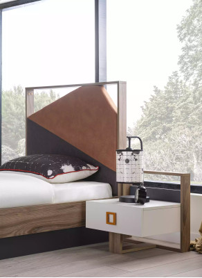 Letto completo arredamento per bambini Letto per bambini Camera da letto in legno Grigio Set 4 pezzi