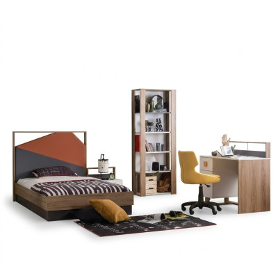 Letto completo arredamento per bambini Letto per bambini Camera da letto in legno Grigio Set 4 pezzi