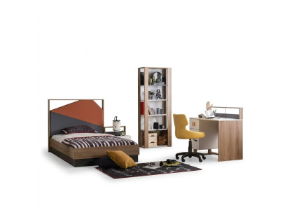 Letto completo arredamento per bambini Letto per bambini Camera da letto in legno Grigio Set 4 pezzi