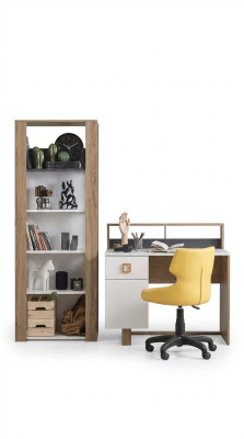 Scrivania per bambini Scrivania Scaffale libri in legno Marrone Set 2 pezzi Ufficio