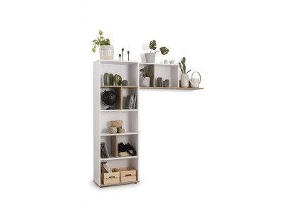 Scrivania per bambini Scrivania Scaffale per libri in legno bianco Set 3 pezzi Design.