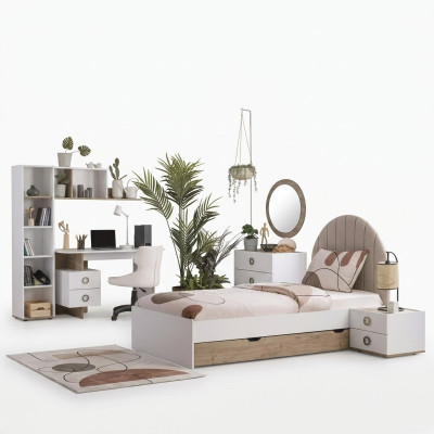 Struttura letto Lettino per bambini Mobili per bambini Camera da letto per bambini Letto Legno Bianco Moderno