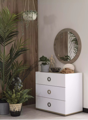 Camera da letto per bambini Cornice letto completa Mobili per bambini Letto Legno Bianco Set 5 pezzi