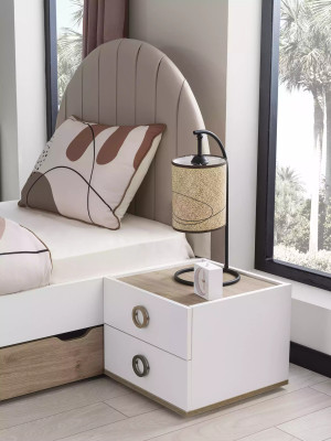 Camera da letto per bambini Cornice letto completa Mobili per bambini Letto Legno Bianco Set 5 pezzi