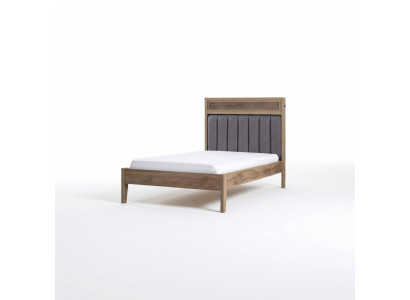 Telaio letto, mobili per bambini, letto in legno marrone, letto per giovani 100 cm classico.