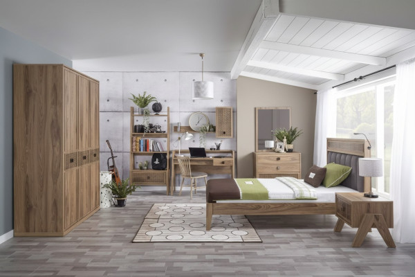 Completo letto per bambini mobili per bambini camera da letto letto in legno marrone set 8 pezzi