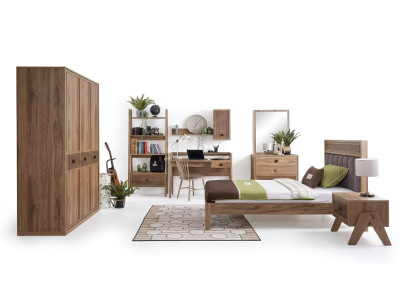 Completo letto per bambini mobili per bambini camera da letto letto in legno marrone set 8 pezzi