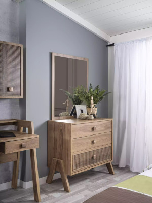 Mobili per bambini completo Letto per bambini Camera da letto Letto Legno Marrone Set 4 pezzi