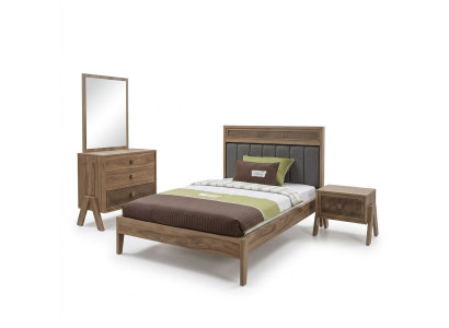 Mobili per bambini completo Letto per bambini Camera da letto Letto Legno Marrone Set 4 pezzi