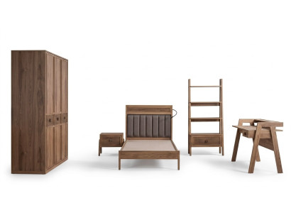 Letto per ragazzi Arredamento per la camera da letto Letto in legno Set completo Marrone 5 pezzi