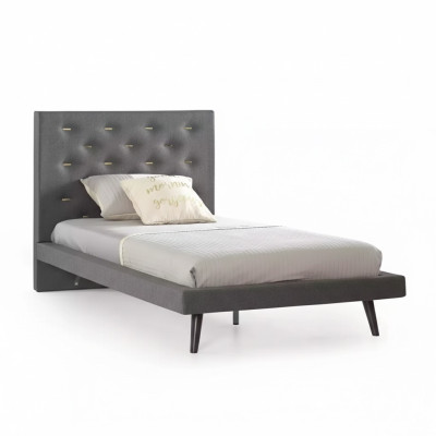 Struttura letto, telaio letto, letto 120 cm, letto per bambini, letto per ragazzi, tessuto grigio