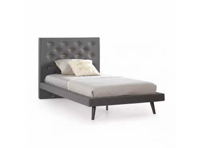 Struttura letto, telaio letto, letto 120 cm, letto per bambini, letto per ragazzi, tessuto grigio