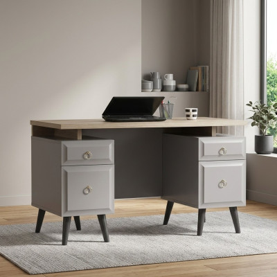 Tavolo per computer Scrivania Scrivania per bambini Legno Grigio Design.