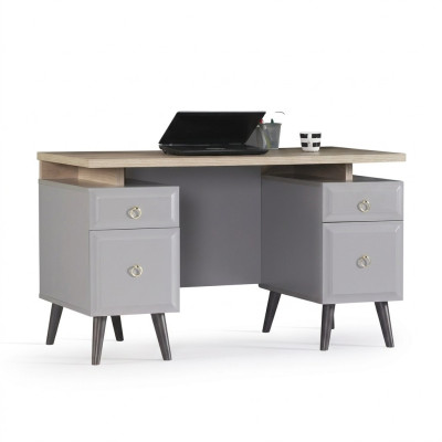 Tavolo per computer Scrivania Scrivania per bambini Legno Grigio Design.