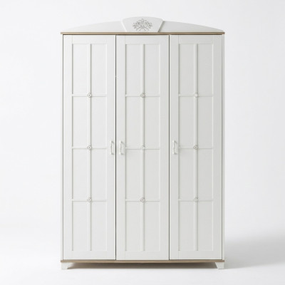 Design dell'armadio guardaroba in legno di lusso bianco a 3 ante