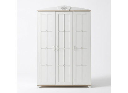 Design dell'armadio guardaroba in legno di lusso bianco a 3 ante