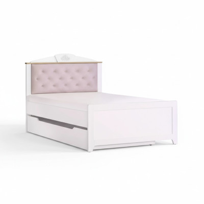 Chesterfield Letto funzionale Letto per bambini estendibile Letto 120 Legno Rosa