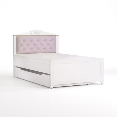Letto funzionale Chesterfield Letto per bambini estendibile Letto 100 in legno rosa