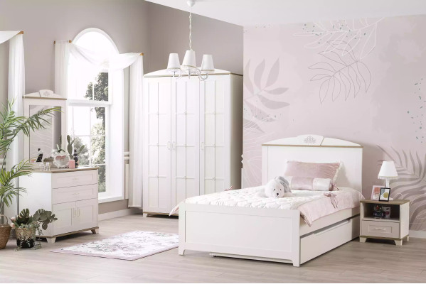 Lettino per bambini Letto in legno Letto funzionale Letto estraibile 100 Legno Bianco Nuovo