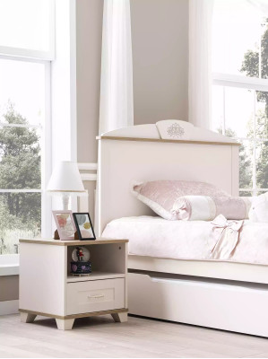 Letto funzionale Letto per bambini estraibile Letto bianco Set 5 pezzi Letto in legno