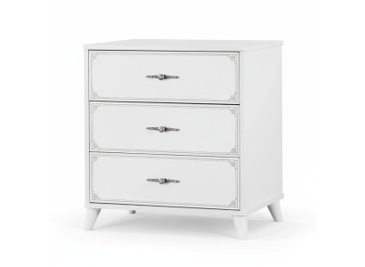 Madia cassettiera armadio in legno comò camera da letto design bianco lusso.