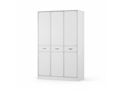 Armadio in legno di lusso Armadio ad ante Armadio Arredamento in legno Bianco 3 ante Design.