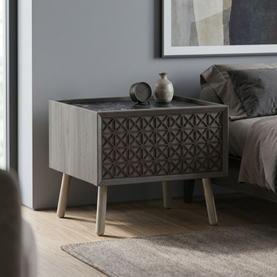 Camera da letto Comodino Console per la notte Legno Grigio Comodino per bambini di lusso