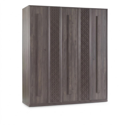 Armadio di lusso in legno grigio a 5 ante design
