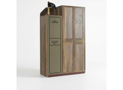 Pirata armadio in legno lusso guardaroba armadio armadio bambini legno marrone 3 porte