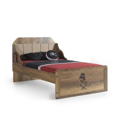 Struttura letto Letto funzionale Letto estensibile Pirata Marrone Legno Letto per bambini Letto