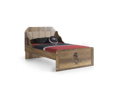 Struttura letto Letto funzionale Letto estensibile Pirata Marrone Legno Letto per bambini Letto