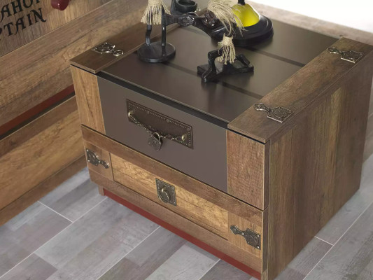 Comodino per camera dei bambini in legno marrone con cassetto - lusso per bambini