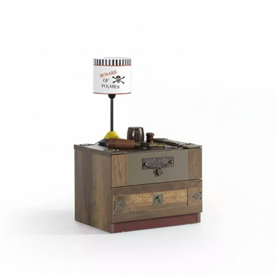 Comodino per camera dei bambini in legno marrone con cassetto - lusso per bambini