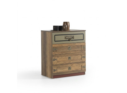 Comò Armadio Legno Comodini Camera da Letto Armadio in Legno Marrone Design