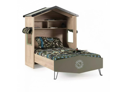 Design Cornice letto Letto Legno Verde Ragazzi Mobili per bambini Letto per bambini Moderno